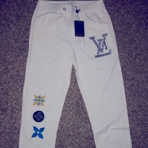 LV Mens chain-link monogram joggers